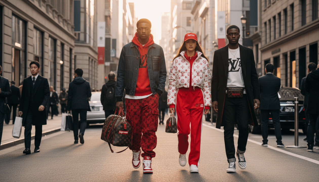 découvrez la collection supreme x louis vuitton, la fusion parfaite entre streetwear audacieux et élégance luxe, symbole ultime de style et d'innovation.